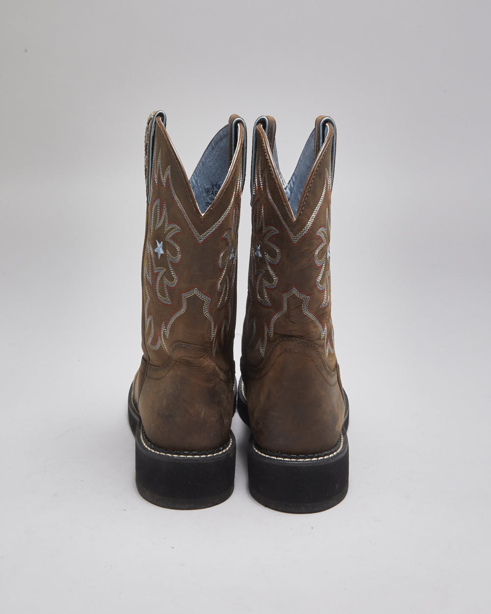 Vintage Ariat Brown Leather Cowboy Boots - UK 6