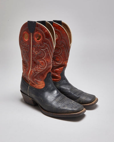 Vintage Ariat Leather Cowboy Boots - UK 4.5