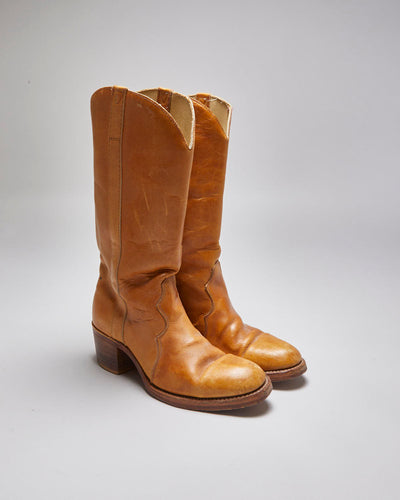 Vintage Leather Cowboy Boots - UK 7.5