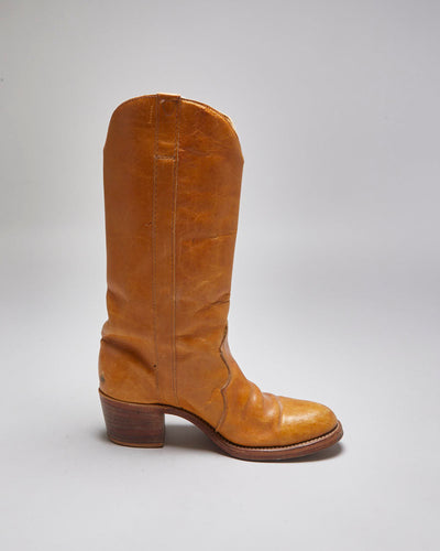Vintage Leather Cowboy Boots - UK 7.5