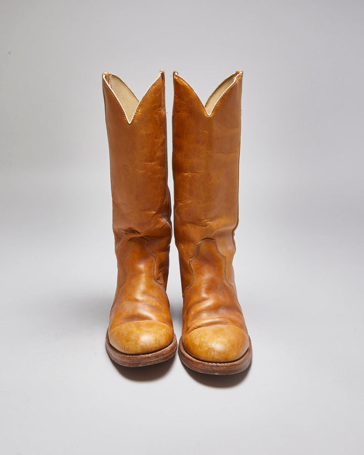 Vintage Leather Cowboy Boots - UK 7.5