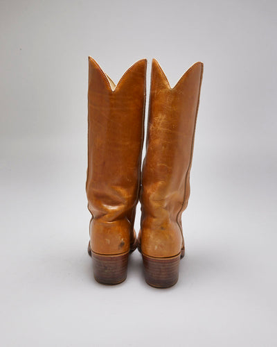 Vintage Leather Cowboy Boots - UK 7.5