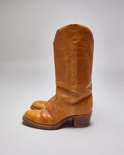 Vintage Leather Cowboy Boots - UK 7.5