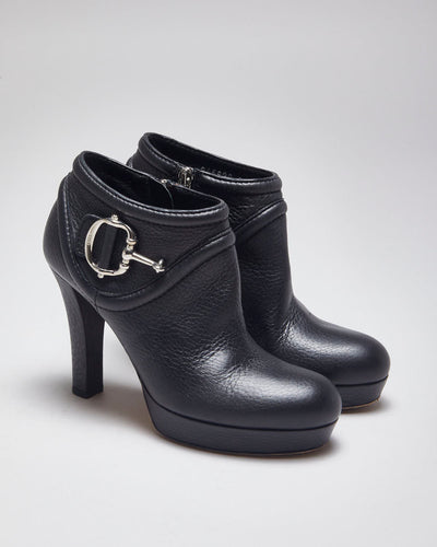 Gucci Leather Heeled Ankle Boot - UK 2