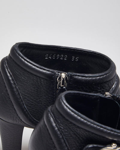Gucci Leather Heeled Ankle Boot - UK 2