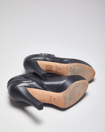 Gucci Leather Heeled Ankle Boot - UK 2