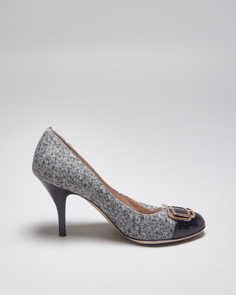 Salvatore Ferragamo Black &amp; Grey Heels - UK6