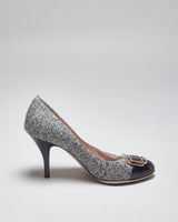 Salvatore Ferragamo Black &amp; Grey Heels - UK6