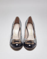 Salvatore Ferragamo Black &amp; Grey Heels - UK6