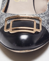 Salvatore Ferragamo Black &amp; Grey Heels - UK6