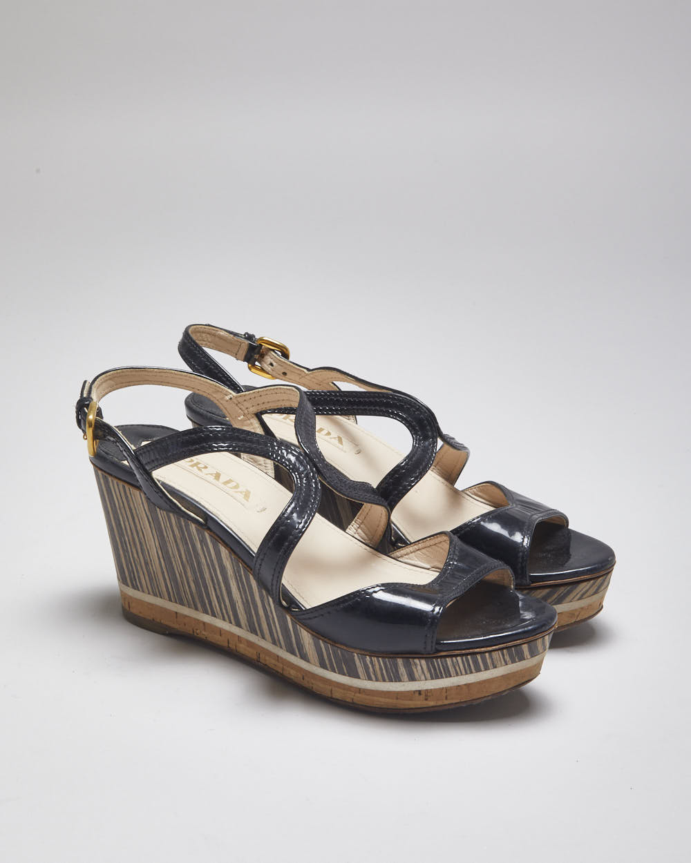 Prada Platform Wedge Sandals - UK4