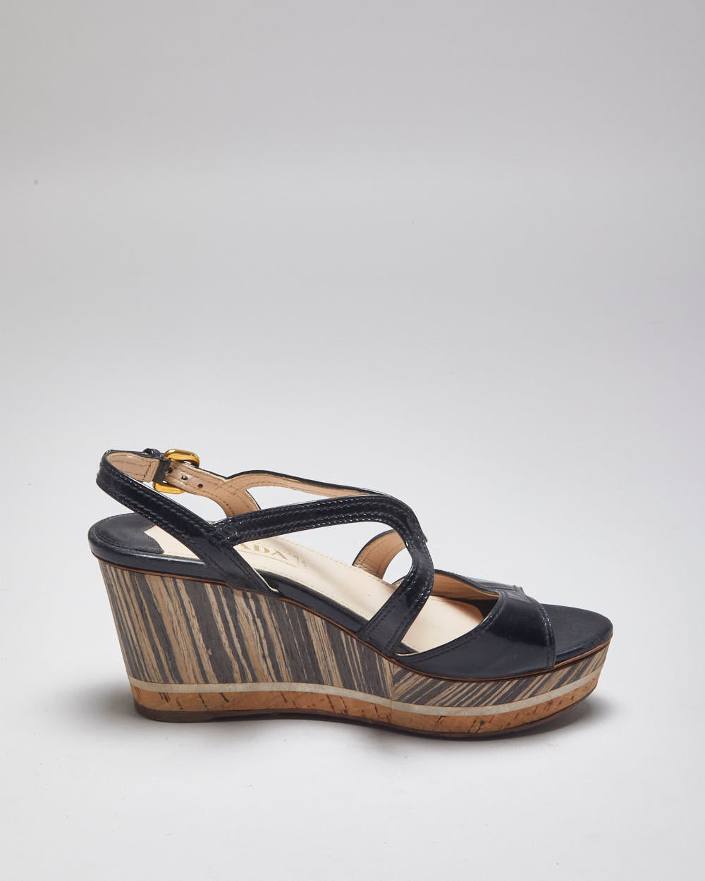 Prada Platform Wedge Sandals - UK4