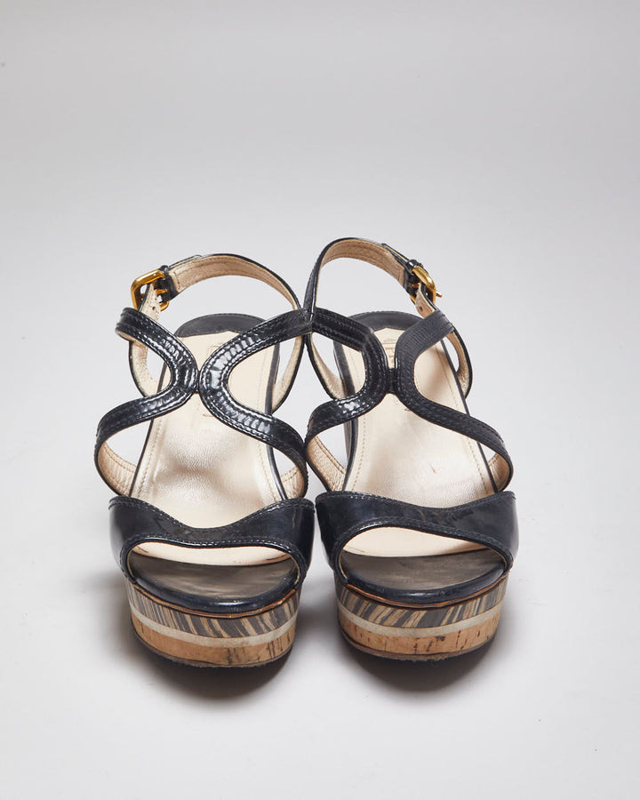 Prada Platform Wedge Sandals - UK4