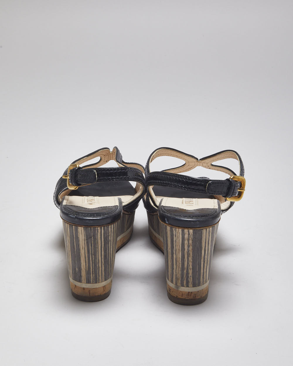 Prada Platform Wedge Sandals - UK4