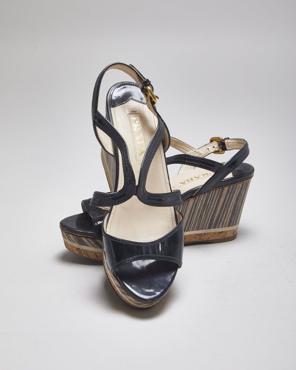 Prada Platform Wedge Sandals - UK4