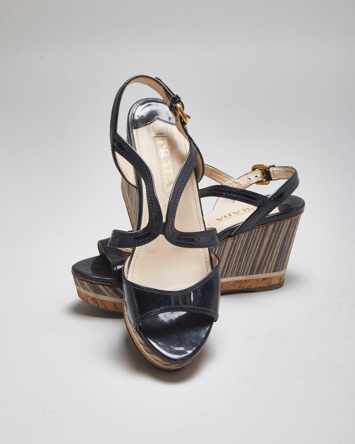 Prada Platform Wedge Sandals - UK4