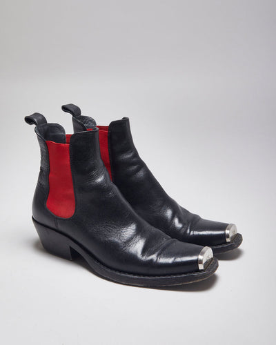 Calvin Klein x Raf Simons 250W39NYC Black Leather Boots - UK5