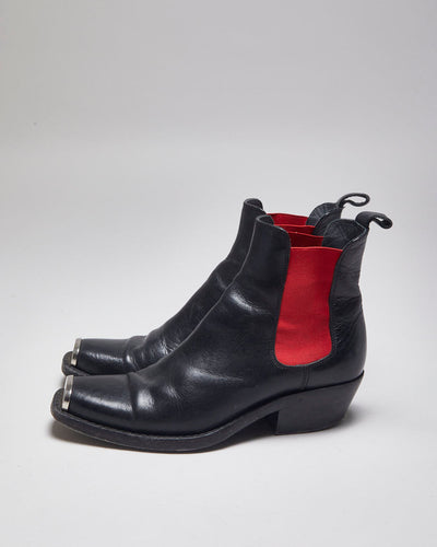 Calvin Klein x Raf Simons 250W39NYC Black Leather Boots - UK5