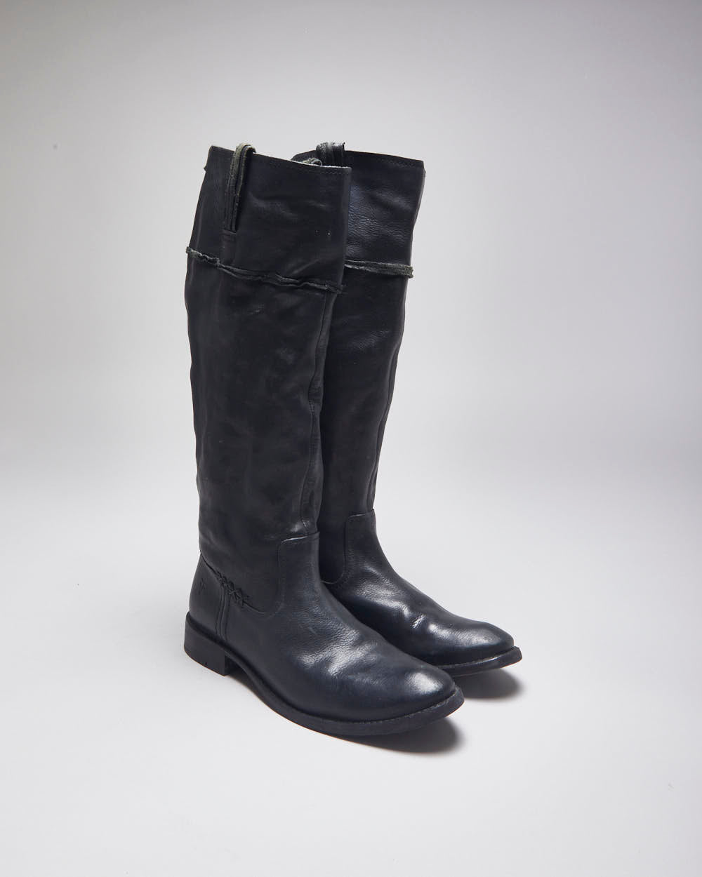 Vintage Frye Leather Black Boots - UK6.5