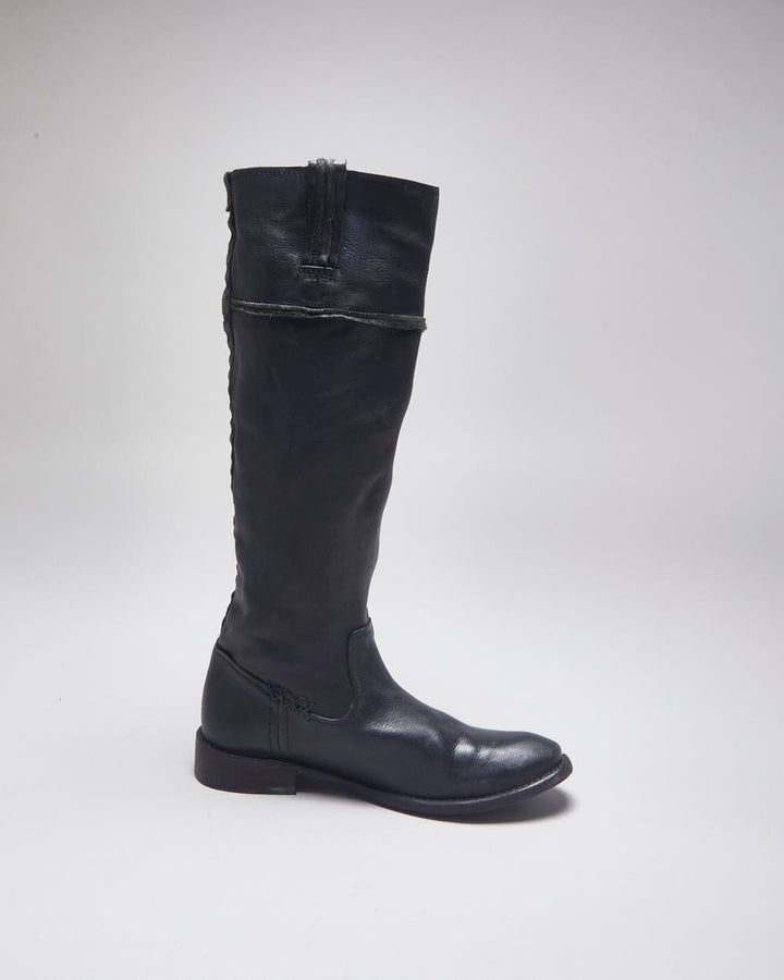 Vintage Frye Leather Black Boots - UK6.5