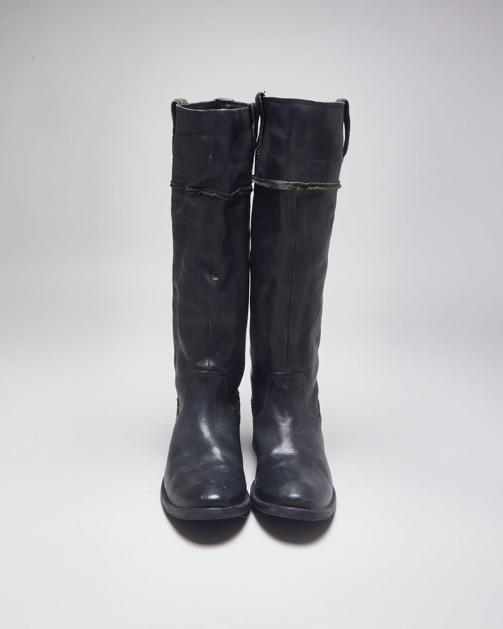 Vintage Frye Leather Black Boots - UK6.5