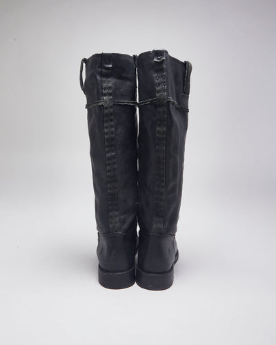 Vintage Frye Leather Black Boots - UK6.5