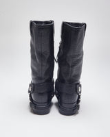Miu miu Black Leather Biker Boots - UK4