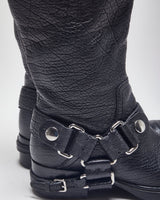 Miu miu Black Leather Biker Boots - UK4