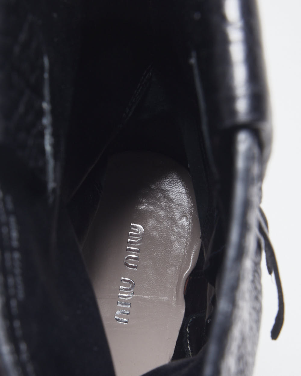 Miu miu Black Leather Biker Boots - UK4