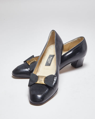 Bally Leather Heeled Loafers- UK5