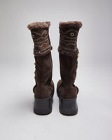 Y2k 00s Brown Toggle Boots - UK6
