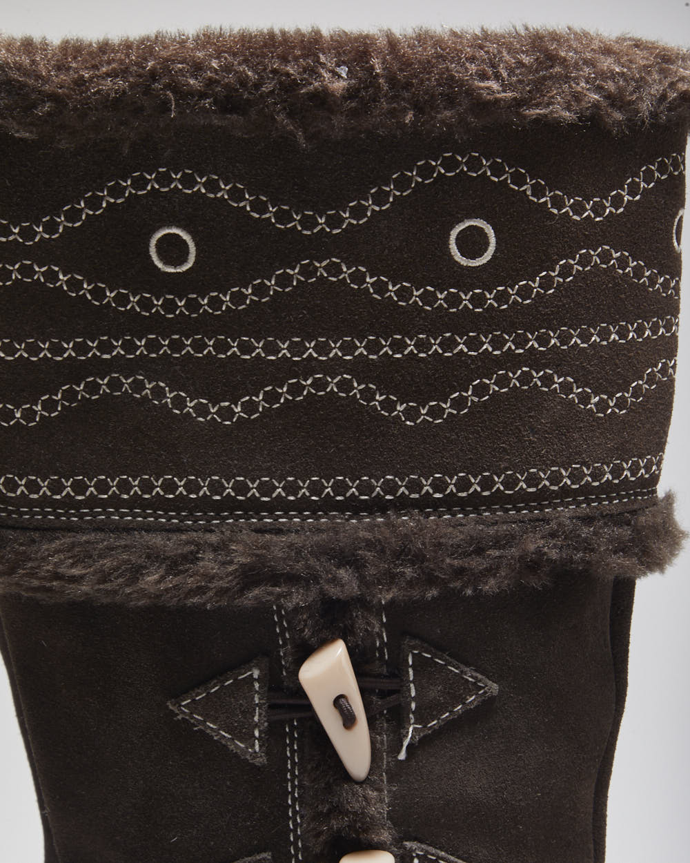 Y2k 00s Brown Toggle Boots - UK6