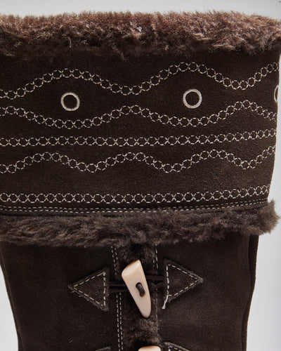 Y2k 00s Brown Toggle Boots - UK6