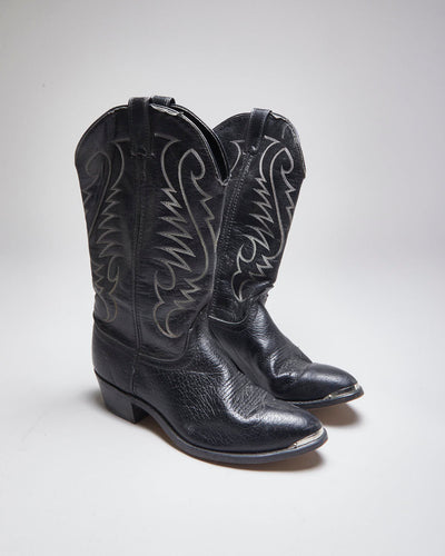 Vintage Black Cowboy Boots - UK7.5