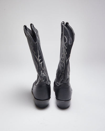 Vintage Black Cowboy Boots - UK7.5