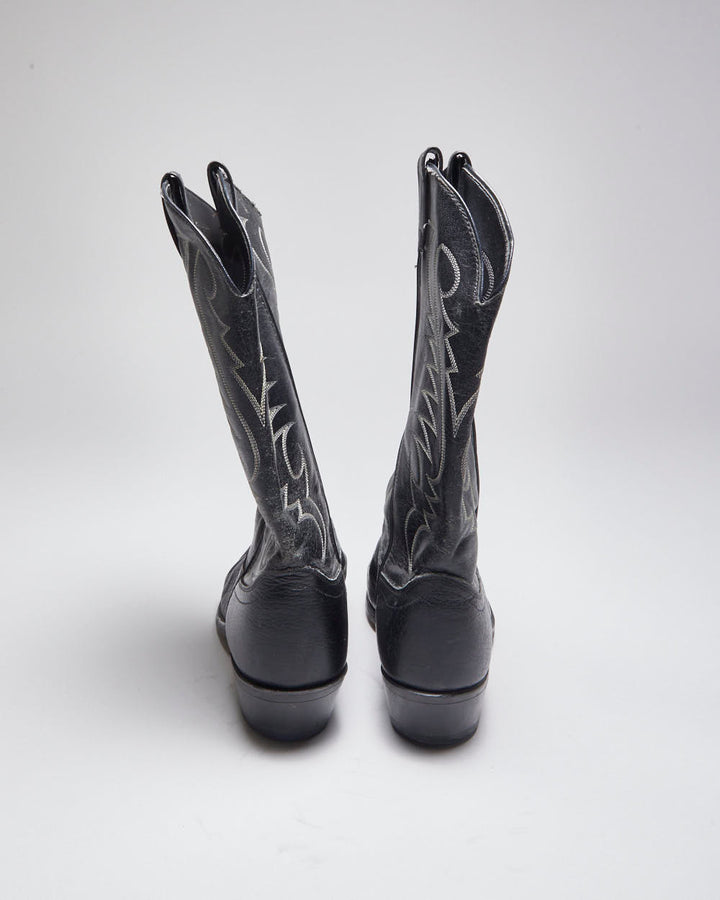 Vintage Black Cowboy Boots - UK7.5