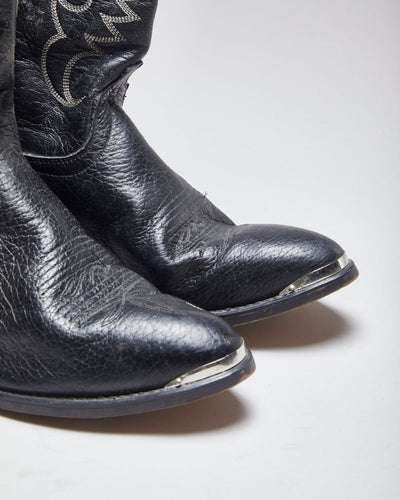 Vintage Black Cowboy Boots - UK7.5