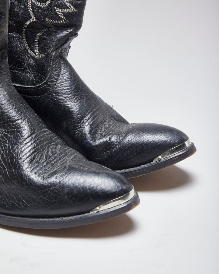 Vintage Black Cowboy Boots - UK7.5