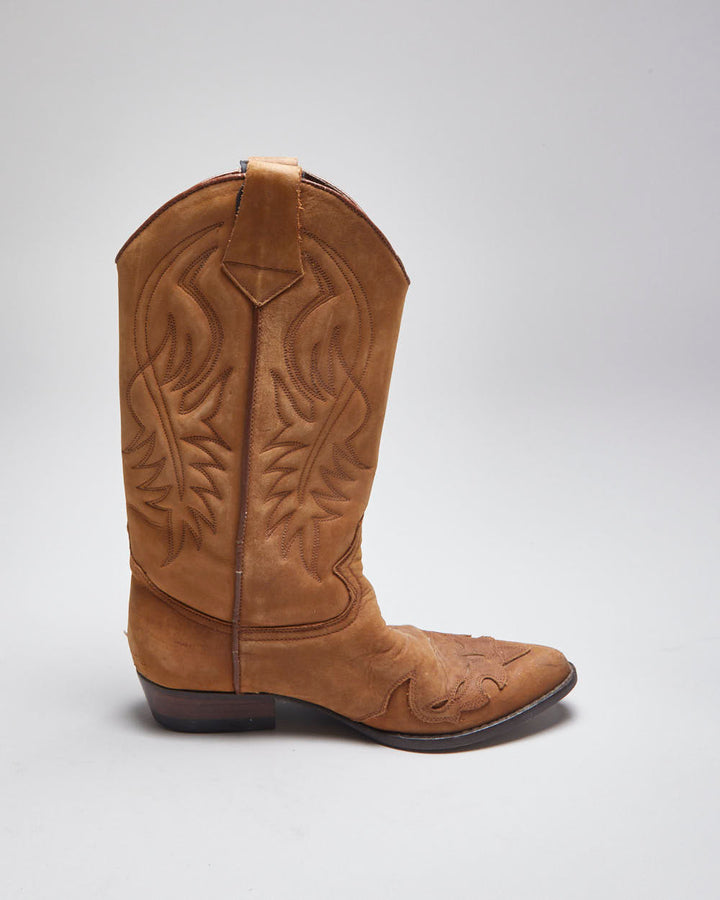 Vintage Guess Brown Cowboy Boots - UK5.5