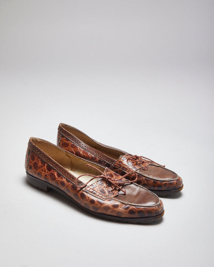 Salvatore Ferragamo Brown Leather Loafers - UK6