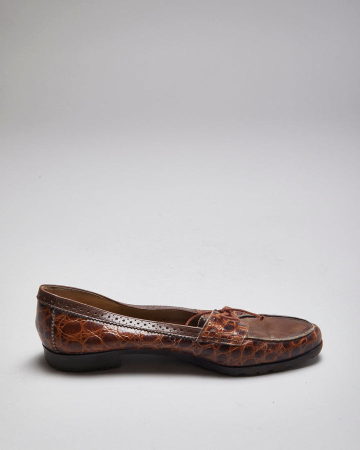 Salvatore Ferragamo Brown Leather Loafers - UK6