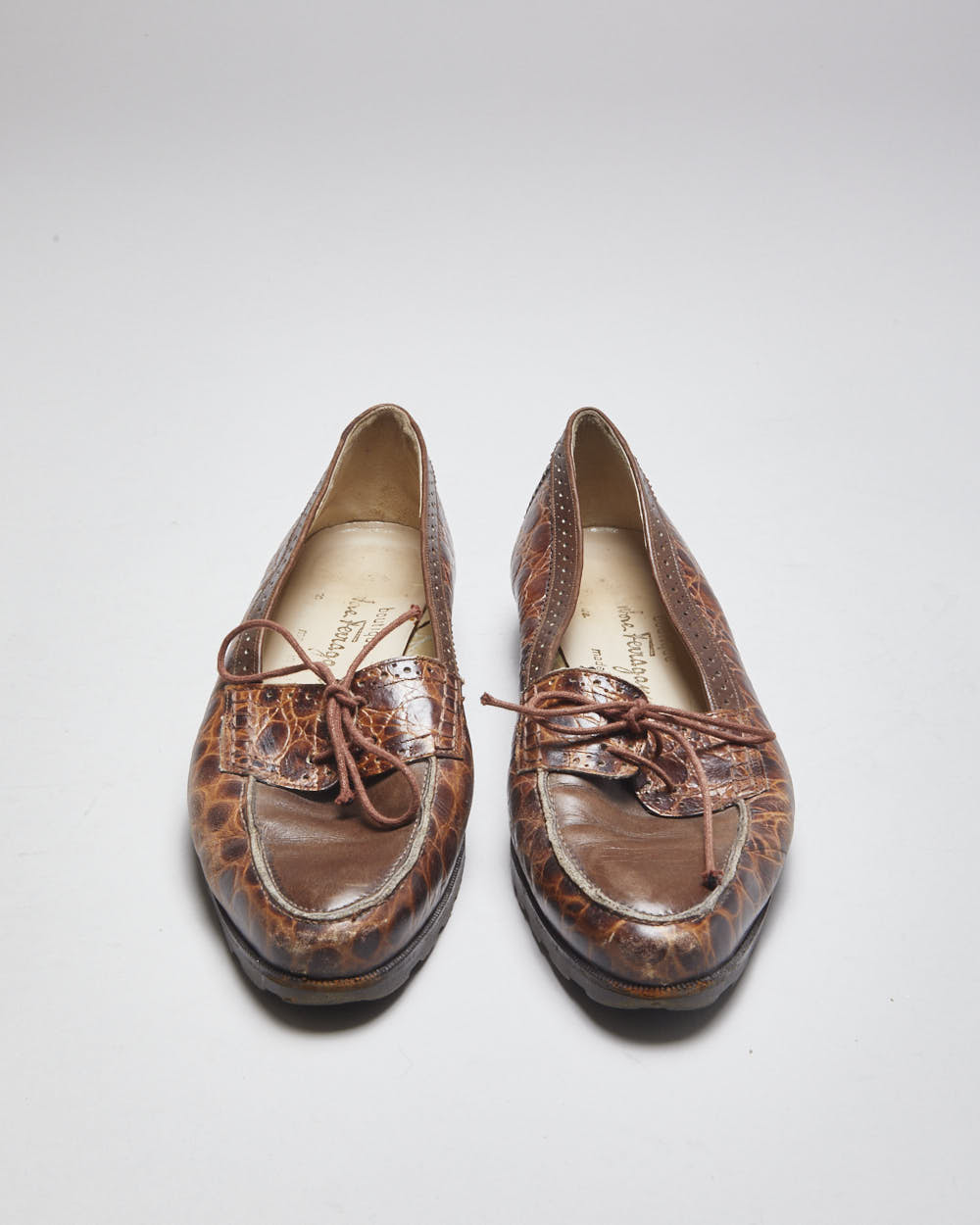 Salvatore Ferragamo Brown Leather Loafers - UK6