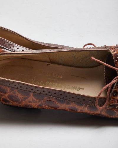 Salvatore Ferragamo Brown Leather Loafers - UK6