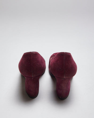 Prada Suede Button Heels - Uk7.5