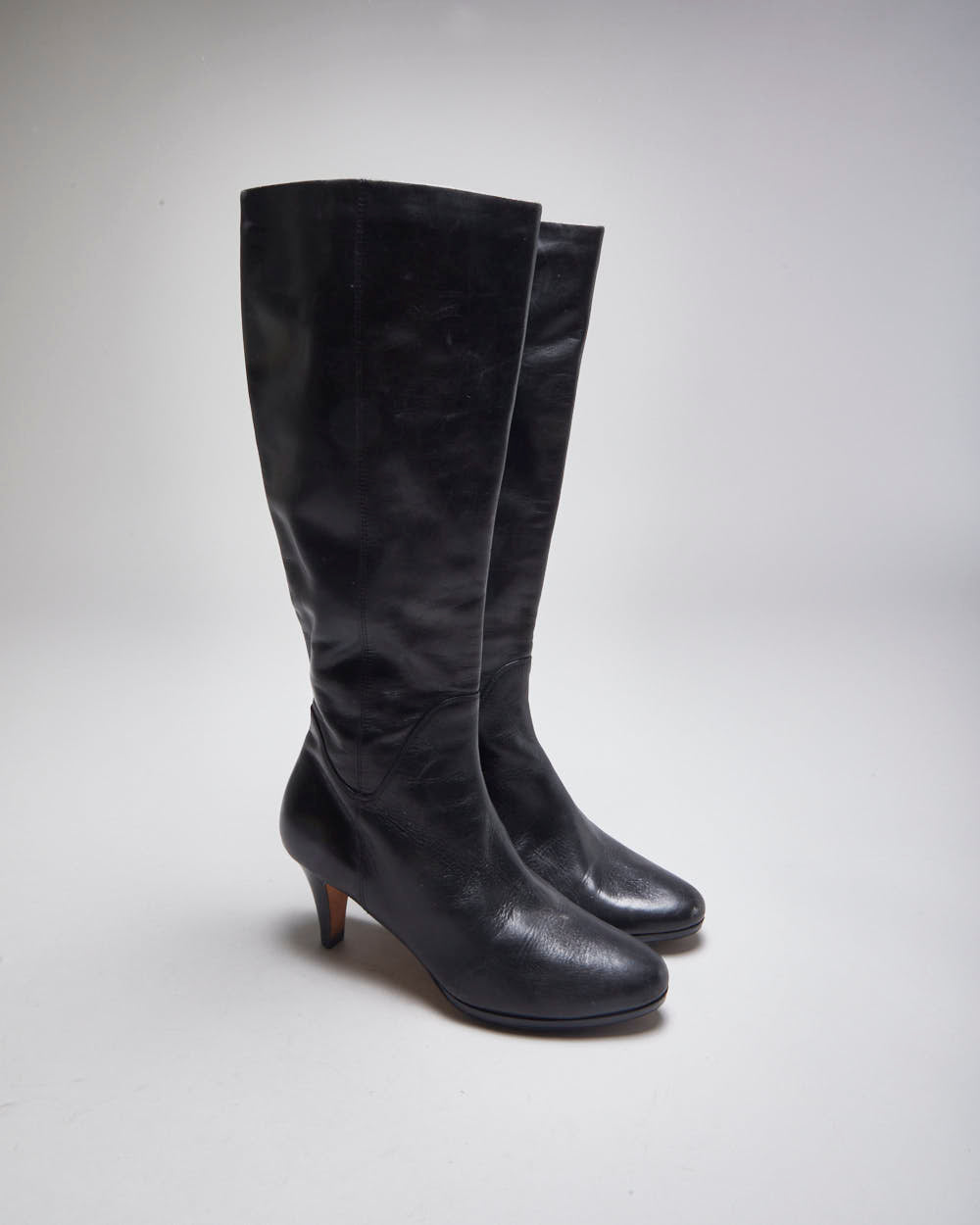 Cole Hann x Nike Air Black Leather Heeled Boots - UK4