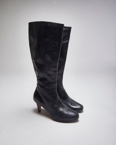 Cole Hann x Nike Air Black Leather Heeled Boots - UK4