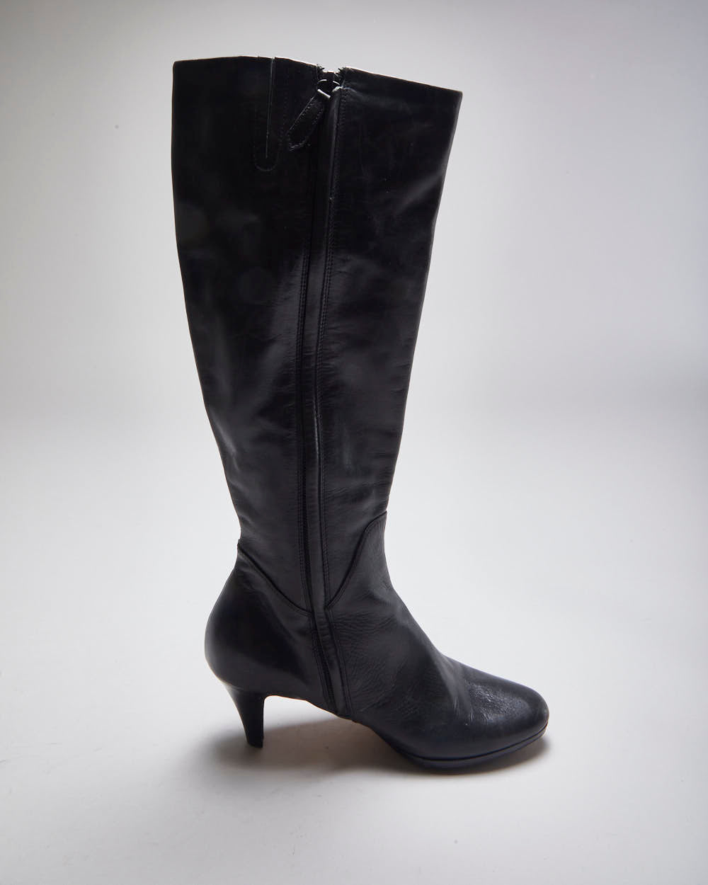 Cole Hann x Nike Air Black Leather Heeled Boots - UK4