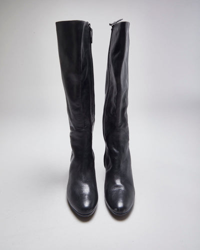 Cole Hann x Nike Air Black Leather Heeled Boots - UK4