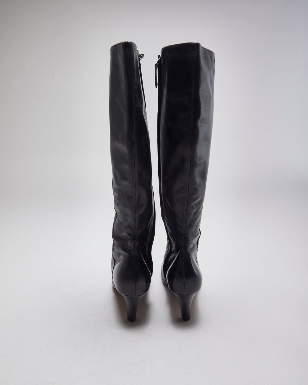 Cole Hann x Nike Air Black Leather Heeled Boots - UK4