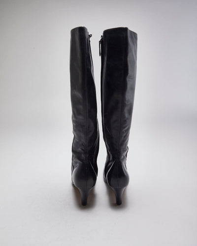 Cole Hann x Nike Air Black Leather Heeled Boots - UK4